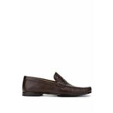 Tamer Tanca 478 B1100 Erkek Hakiki Deri Kahverengi Kroko Loafer Ayakkabı