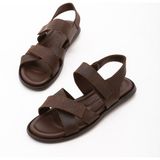 Tamer Tanca Erkek Derı Günlük Sandalet 876 434 Erk Sndtl Y22 - Kahverengi