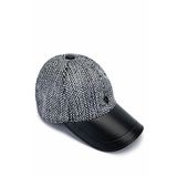 Tamer Tanca Erkek Deri & Tekstil Lacivert/Beyaz Şapka 524 1121 SAPKA SK24-25 LACI/BYZ DSNL