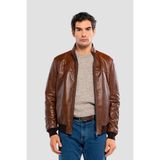 Tamer Tanca Erkek Hakiki Deri Fındık Deri Mont 415 KLJ-2575 Erk Dr Mont Y25 Fındık Dr - 2XL