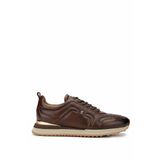 Tamer Tanca Erkek Hakiki Deri Kahverengi Sneakers & Spor Ayakkabı 383 5960 ERK AYK SK24-25 KAHVE SLVR