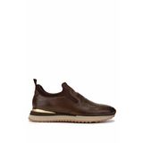 Tamer Tanca Erkek Hakiki Deri Kahverengi Sneakers & Spor Ayakkabı 383 6276 ERK AYK SK24-25 KAHVE SLVR