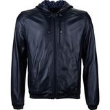 Tamer Tanca Erkek Hakiki Deri Lacivert Deri Mont 571 4072 Erk Dr Mont Y26 Lacı Perforelı - 3XL