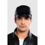 Tamer Tanca Erkek Hakiki Deri Siyah Beyzbol Şapka 524 1138 SPK SK24-25 SIYAH DR/BSK