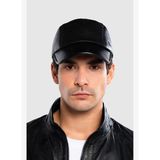 Tamer Tanca Erkek Hakiki Deri Siyah Beyzbol Şapka