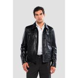Tamer Tanca Erkek Hakiki Deri Siyah Deri Deri Mont 415 K-899 Y Erk Dr Mont Y25 Sıyah Dr - 5XL