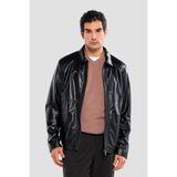 Tamer Tanca Erkek Hakiki Deri Siyah Deri Mont 415 K-1328 Erk Dr Mont SK24/25 Sıyah Dr - XL