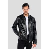 Tamer Tanca Erkek Hakiki Deri Siyah Deri Mont 415 K-1348 Erk Dr Mont SK24/25 Sıyah Dr - XL
