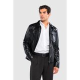 Tamer Tanca Erkek Hakiki Deri Siyah Deri Mont 415 K-2470 Erk Dr Mont Y/25 Sıyah Dr - 5XL