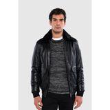 Tamer Tanca Erkek Hakiki Deri Siyah Deri Mont 415 KLJ-2071 Erk Dr Mont SK24/25 Sıyah Dr - 2XL