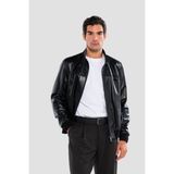 Tamer Tanca Erkek Hakiki Deri Siyah Deri Mont 415 KLJ-2575 Erk Dr Mont Y25 Sıyah Derı - 2XL