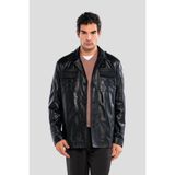 Tamer Tanca Erkek Hakiki Deri Siyah Deri Mont 415 TNC-331 Erk Derı Mont SK25/26 Sıyah Dr - XL