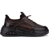 Tamer Tanca Erkek Hakiki Deri Sneakers & Spor Ayakkabı 298 3138-2527 Erk Ayk SK25-26 Kahve Slvr Alkl - Kahverengi