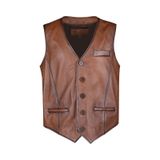Tamer Tanca Erkek Hakiki Deri Taba Yelek Deri Mont 1042 Y01 Erk Derı Yelek Sk24/25 Taba Zıg Taba