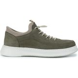 Tamer Tanca Erkek Hakiki Deri Yeşil Nubuk Sneakers & Spor Ayakkabı 1204 9169-F412 Erk Ayk Y26 Olıve Dante