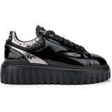 Tamer Tanca Kadın Deri Siyah Rugan Sneakers & Spor Ayakkabı 1009 05 Bn Ayk SK24-25 Syh Rgn/ant Rgn