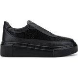 Tamer Tanca Kadın Deri Siyah Sneakers & Spor Ayakkabı 937 5022-156 Bn Ayk SK24-25 Syh Fltr/syh Tas