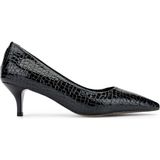 Tamer Tanca Kadın Deri Siyah Stiletto Ayakkabı 886 01 Bn Ayk SK24-25 Syh Fsly Bsk