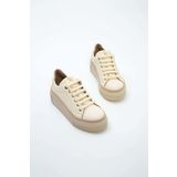 Tamer Tanca Kadın Hakiki Deri Bej Sneakers & Spor Ayakkabı 937 5022-09 BN AYK Y23 BEJ FLOTER