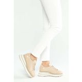 Tamer Tanca Kadın Hakiki Deri Bej Sneakers & Spor Ayakkabı