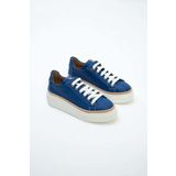 Tamer Tanca Kadın Hakiki Deri Saks Floter Sneakers & Spor Ayakkabı 937 5022-09 BN AYK Y23 SAKS FLOTER