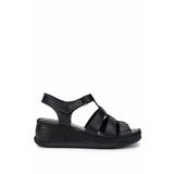 Tamer Tanca Kadın Hakiki Deri Siyah Deri Comfort Sandalet 1107 103 BN SNDLT Y25 SIYAH DR