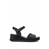 Tamer Tanca Kadın Hakiki Deri Siyah Deri Comfort Sandalet 1107 108 BN SNDLT Y25 SIYAH DR