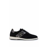 Tamer Tanca Kadın Hakiki Deri Siyah Sneakers & Spor Ayakkabı 902 010 BN AYK SK24-25 SYH SUET/LEOPAR