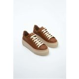 Tamer Tanca Kadın Hakiki Deri Taba Floter Sneakers & Spor Ayakkabı 937 5022-09 BN AYK Y23 TABA FLOTER