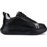 Tamer Tanca Kadın Suni Deri Siyah/antrasit Sneakers & Spor Ayakkabı 1009 2200 Bn Ayk SK25-26 Sıyah/antrasıt - Siyah - Antrasit