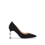 Tamer Tanca Kadın Suni Deri Siyah/Gold Stiletto Ayakkabı