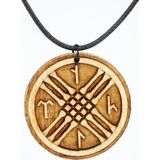 Tamgacrafts Tengri Tamga Türk Ahşap Tahta Kolye Ucu Sembol Deri Ip Rölyef El Yapımı 3.5cm Unisex - Kahverengi - Tek Ebat