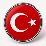 Tamgacrafts Türkiye (Turkey) Bayrak Rozeti Paslanmaz Çelik Yuvarlak Yaka Pin