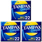 Tampax Compak Regular Aplikatörlü Tampon 22 Adet 3lü paket