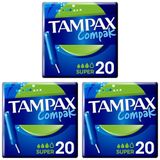 Tampax Compak Super Tampon Aplikatörlü 20 Adet 3lü paket