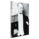Tamperli Gerçek Cam Tablo Atatürk Frak Giyim Atatürk Tablosu Duvar Dekoru