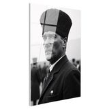 Tamperli Gerçek Cam Tablo Atatürk Kalpaklı Cephe Bakış Atatürk Tablosu Duvar Dekoru