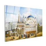 Tamperli Gerçek Cam Tablo Tarihi Külliye Meydanı Osmanlı Tablosu Duvar Dekoru