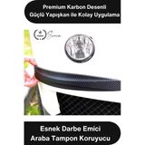 #Tamponkoruma Esnek Darbe Emici Oto Stil Çizilme Önleyici Araba Tampon Koruyucu Karbon Desenli Siyah Yapışkanlı Tampon Ç