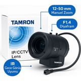 Tamron 5MP 12-50mm Varifocal Güvenlik Lensi F1.4 Auto İris CS Mount Ultra Uzak Mesafe Zoom Lens
