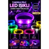 Tamsena Store 3 Modlu Pilli LED Işıklı Esnek Parti Bilekliği Mor – Neon Parlak Konser & Festival Bilekliği