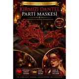 Tamsena Store Kırmızı Dantel Venedik Parti Maskesi Kadın Maskeli Balo Karnaval Kostüm Aksesuarı Ergonomik Tasarım