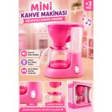 Tamsena Store Mini Kahve Makinesi Oyuncağı Işıklı Sesli Çocuk Mutfak Oyuncağı Eğitici Rol Yapma Oyunu 3+ Yaş Pembe Kahve Makinesi