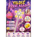 Tamsena Store Yıldız Peri Asası Sarı Ponponlu Sihirli Değnek Prenses ve Peri Kostüm Aksesuarı 35 CM