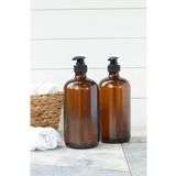 TAMU Amber Cam Şişe Sıvı Sabunluk Sıvı Deterjanlık Şişesi 500ml (2 Adet)