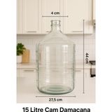 Tamu Cam Damacana Su Sebil 15 lt - Şeffaf
