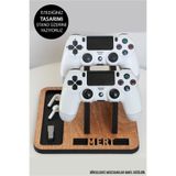 TAN ATÖLYE Kişiye Özel Ahşap Kol Tutucu Joystick Kumanda Standı Xbox / PS4 / PS5 Uyumlu Ahşap Gamepad Standı