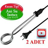 TAN EXPRESS Daldırmalı Su Isıtıcısı Kazan Tipi Elektrikli Su Isıtıcı 1500 Watt 2 Adet (Videolu)