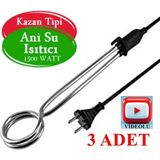TAN EXPRESS Daldırmalı Su Isıtıcısı Kazan Tipi Elektrikli Su Isıtıcı 1500 Watt 3 Adet (Videolu)
