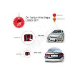 TAN GARAJ OTOMOTİV Honda Civic FD6 Kasa Uyumlu Kırmızı Ön Panjur-Arka Bagaj Logo 2'li Set (2006-2012 Model Arası)